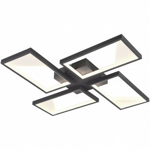 LED Plafondlamp - Plafondverlichting - Trion Civa - 28W - Warm Wit 3000K - Dimbaar - Vierkant - Mat Zwart - Aluminium