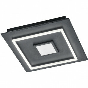 LED Plafondlamp - Plafondverlichting - Trion Corba - 31W - Warm Wit 3000K - Dimbaar - Vierkant - Mat Zwart - Leisteen