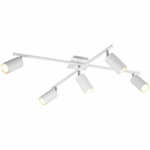 LED Plafondlamp - Plafondverlichting - Trion Mary - GU10 Fitting - 5-lichts - Rechthoek - Mat Wit - Aluminium