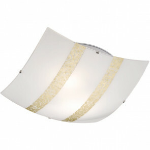 LED Plafondlamp - Plafondverlichting - Trion Niki - E27 Fitting - 2-lichts - Vierkant - Mat Goud - Glas