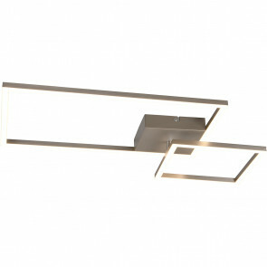 LED Plafondlamp - Plafondverlichting - Trion Paderno - 25W - Natuurlijk Wit 4000K - Dimbaar - Rechthoek - Mat Nikkel - Aluminium