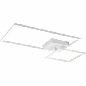 LED Plafondlamp - Plafondverlichting - Trion Pado - 25W - Warm Wit 3000K - Dimbaar - Rechthoek - Mat Wit - Aluminium