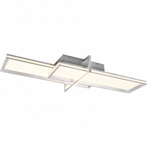 LED Plafondlamp - Trion Carlos - 34W - Warm Wit 3000K - Dimbaar - Vierkant - Geborsteld Zilver - Aluminium