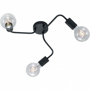 LED Plafondlamp - Trion Dolla - E27 Fitting - 3-lichts - Rond - Mat Zwart - Aluminium