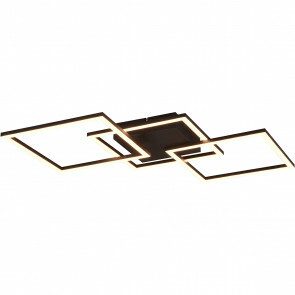 LED Plafondlamp - Trion Hydro - 38W - Warm Wit 3000K - Dimbaar - Vierkant - Mat Zwart - Aluminium