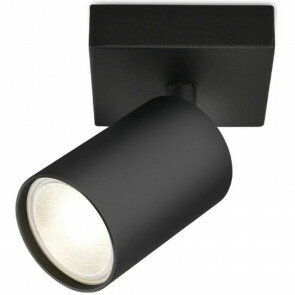 LED Plafondspot - Brinton Betin - GU10 Fitting - 1-lichts - Rond - Mat Zwart - Kantelbaar - Aluminium - Philips - CorePro 827 36D - 3.5W - Warm Wit 2700K