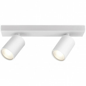 LED Plafondspot - Brinton Betin - GU10 Fitting - 2-lichts - Rond - Mat Wit - Kantelbaar - Aluminium - Philips - CorePro 827 36D - 7W - Warm Wit 2700K