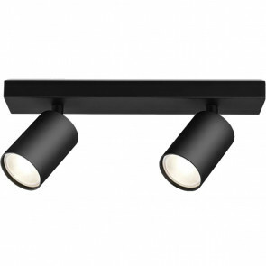LED Plafondspot - Brinton Betin - GU10 Fitting - 2-lichts - Rond - Mat Zwart - Kantelbaar - Aluminium - Philips - CorePro 827 36D - 9.2W - Warm Wit 2700K