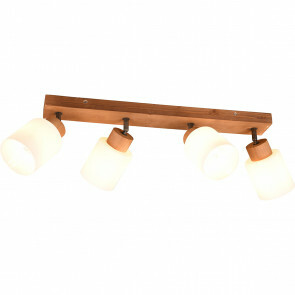LED Plafondspot - Plafondverlichting - Trion Asmara - E14 Fitting - 4-lichts - Rechthoek - Mat Bruin - Hout