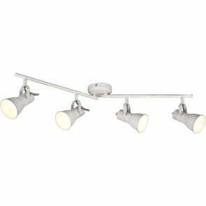 LED Plafondspot - Plafondverlichting - Trion Sanita - E14 Fitting - 4-lichts - Rechthoek - Antiek Wit - Aluminium 