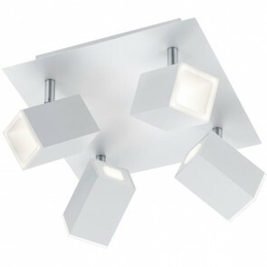 LED Plafondspot - Trion Laginos - 24W - Warm Wit 3000K - Vierkant - Mat Wit - Aluminium