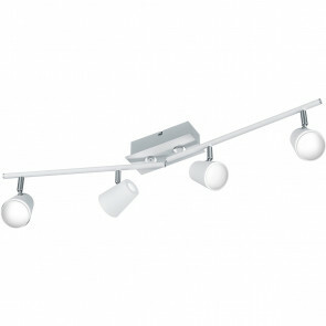 LED Plafondspot - Trion Narca - 24W - Warm Wit 3000K - 4-lichts - Rechthoek - Mat Wit - Aluminium 