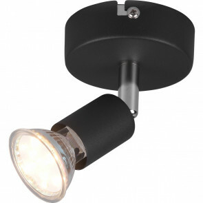 LED Plafondspot - Trion Pamo - GU10 Fitting - 1-lichts - Rond - Mat Zwart - Aluminium