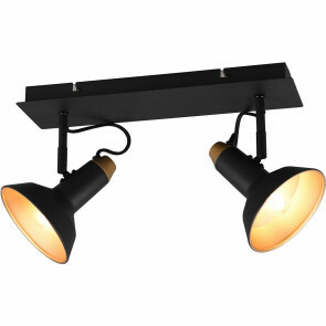 LED Plafondspot - Trion Rollo - E14 Fitting - 2-lichts - Rond - Mat Zwart - Aluminium