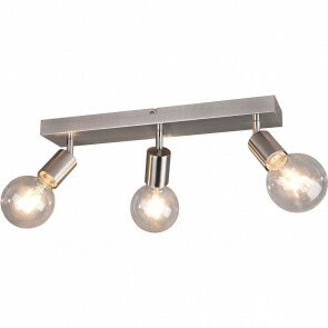 LED Plafondspot - Trion Zuncka - E27 Fitting - 3-lichts - Rechthoek - Mat Nikkel - Aluminium