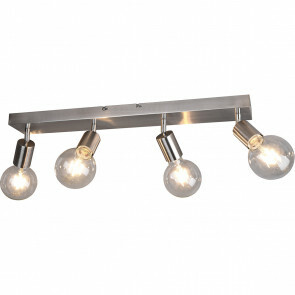 LED Plafondspot - Trion Zuncka - E27 Fitting - 4-lichts - Rechthoek - Mat Nikkel - Aluminium 