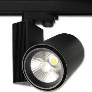 LED Railverlichting - Track Spot - Prixa Oron - 30W - 3 Fase - Rond - Natuurlijk Wit 4000K - Mat Zwart - Aluminium