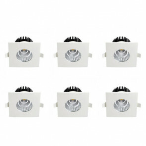 LED Spot 6 Pack - Inbouwspot - Vierkant 6W - Waterdicht IP65 - Natuurlijk Wit 4200K - Mat Wit Aluminium - 90mm