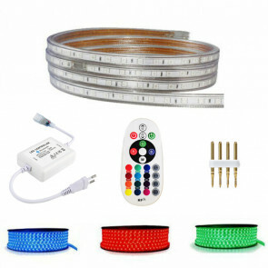 LED Strip Set - Smart Slimme LED Strip - 1 Meter - RGB Kleurverandering - Afstandsbediening - Dimbaar - Waterdicht IP65 - 230V