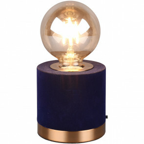LED Tafellamp - Tafelverlichting - Trion Juda - E27 Fitting - Rond - Mat Blauw - Fluweel