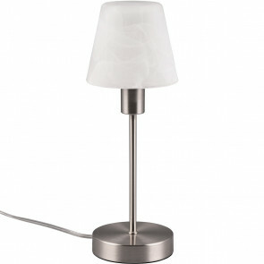 LED Tafellamp - Tafelverlichting - Trion Hotia - E27 Fitting - Rond - Mat Wit- Aluminium