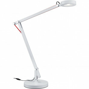 LED Tafellamp - Trion Amsty - 5W - Warm Wit 3000K - Rond - Glans Wit - Aluminium