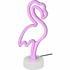 LED Tafellamp - Trion Flamingo - 1W - USB - Rond - Mat Wit - Kunststof