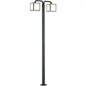 LED Tuinverlichting - Buitenlamp - Trion Cubirino - Staand - 5W - E27 Fitting - 2-lichts - Mat Zwart - Aluminium