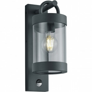 LED Tuinverlichting met Bewegingssensor - Wandlamp Buitenlamp - Trion Semby - E27 Fitting - Rond - Mat Antraciet - Aluminium