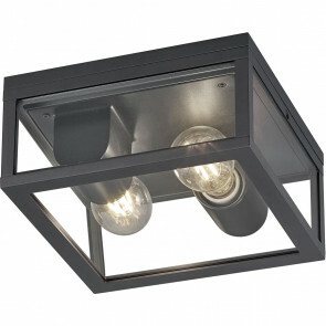 LED Tuinverlichting - Tuinlamp Plafond - Trion Garinola - E27 Fitting - 2-lichts - Mat Zwart - Aluminium
