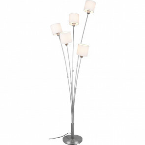 LED Vloerlamp - Trion Torry - E14 Fitting - 5-lichts - Rond - Mat Nikkel - Aluminium - Max. 40W