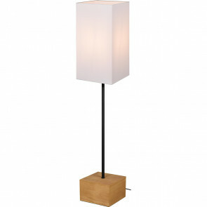 LED Vloerlamp - Vloerverlichting - Trion Wooden - E27 Fitting - Rechthoek - Mat Wit - Hout