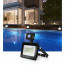 LED Bouwlamp 10 Watt met sensor - LED Schijnwerper - Aigi Sunny - Natuurlijk Wit 4000K - Waterdicht IP65 - Mat Zwart - Aluminium 10