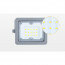 LED Bouwlamp - Aigi Zuino - 10 Watt - Helder/Koud Wit 6500K - Waterdicht IP65 - Kantelbaar - Mat Grijs - Aluminium 7