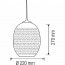 LED Hanglamp 3D - Quanta - Ovaal - Chroom Glas - E27 Lijntekening