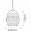 LED Hanglamp 3D - Quanta - Ovaal - Koper Glas - E27 Lijntekening