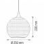 LED Hanglamp 3D - Quanta - Rond - Chroom Glas - E27 Lijntekening