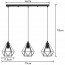 LED Hanglamp - Hangverlichting - Aigi Elsa - E27 Fitting - 3-lichts - Retro - Klassiek - Mat Zwart - Aluminium Lijntekening