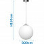 LED Hanglamp - Hangverlichting - Aigi Pyra - E27 Fitting - Rond - Mat Wit - Glas Lijntekening
