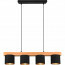 LED Hanglamp - Hangverlichting - Trion Camo - E14 Fitting - 4-lichts - Rechthoek - Mat Bruin - Hout 2