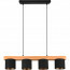 LED Hanglamp - Hangverlichting - Trion Camo - E14 Fitting - 4-lichts - Rechthoek - Mat Bruin - Hout 6