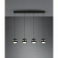 LED Hanglamp - Hangverlichting - Trion Flatina - E14 Fitting - 4-lichts - Rechthoek - Mat Zwart - Aluminium 10