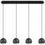 LED Hanglamp - Hangverlichting - Trion Flatina - E14 Fitting - 4-lichts - Rechthoek - Mat Zwart - Aluminium 6