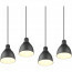 LED Hanglamp - Hangverlichting - Trion Handoll - E27 Fitting - 4-lichts - Rechthoek - Mat Zwart - Aluminium 4