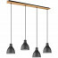 LED Hanglamp - Hangverlichting - Trion Handoll - E27 Fitting - 4-lichts - Rechthoek - Mat Zwart - Aluminium 5