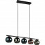 LED Hanglamp - Hangverlichting - Trion Seldy - E14 Fitting - 5-lichts - Zwart met Multicolor Glas 4