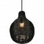 LED Hanglamp - Hangverlichting - Trion Sparko - E14 Fitting - 1-lichts - Rond - Zwart - Hout 3