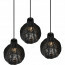 LED Hanglamp - Hangverlichting - Trion Sparko - E14 Fitting - 3-lichts - Rond - Zwart - Hout 3