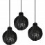 LED Hanglamp - Hangverlichting - Trion Sparko - E14 Fitting - 3-lichts - Rond - Zwart - Hout 6