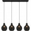 LED Hanglamp - Hangverlichting - Trion Sparko - E14 Fitting - 4-lichts - Rechthoek - Zwart - Hout 2